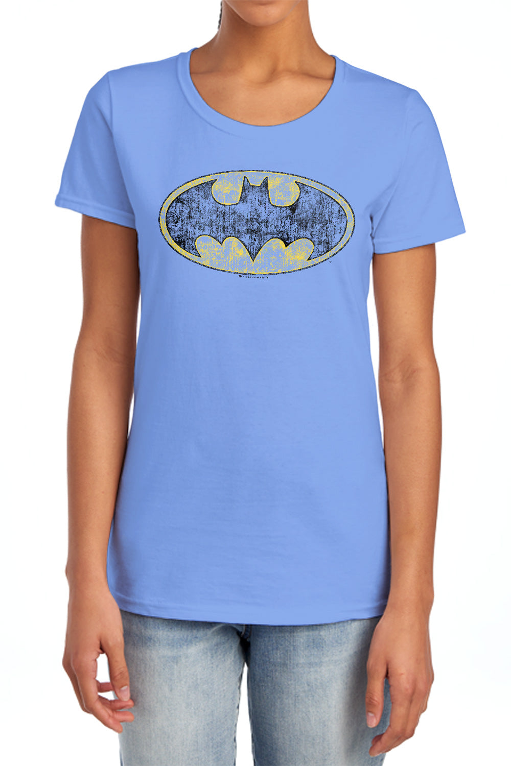 Batman Comics Tattered Logo Women's 18/1 Cotton Short-Sleeve T-Shirt