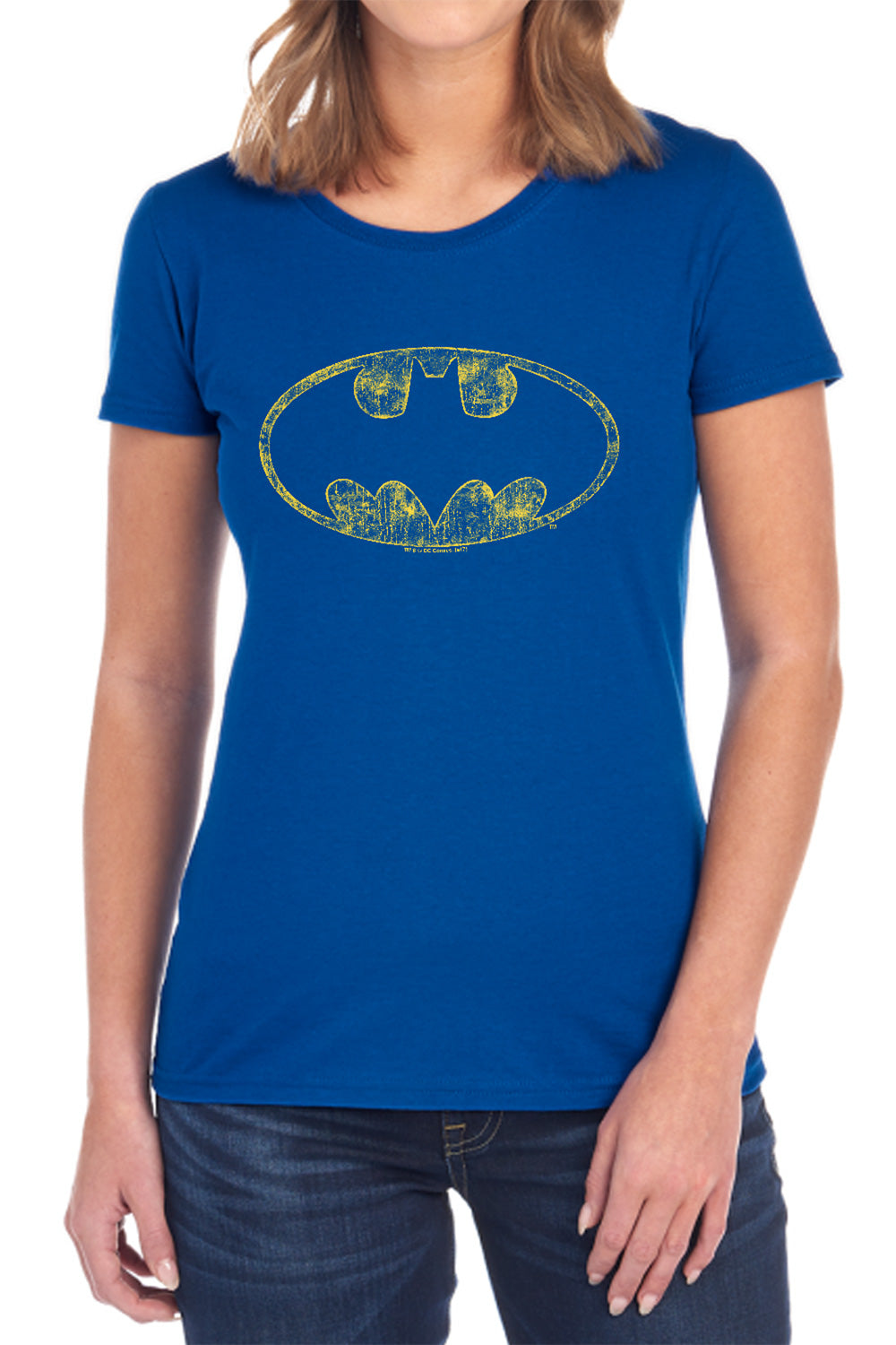 Batman Comics Tattered Logo Women's 18/1 Cotton Short-Sleeve T-Shirt