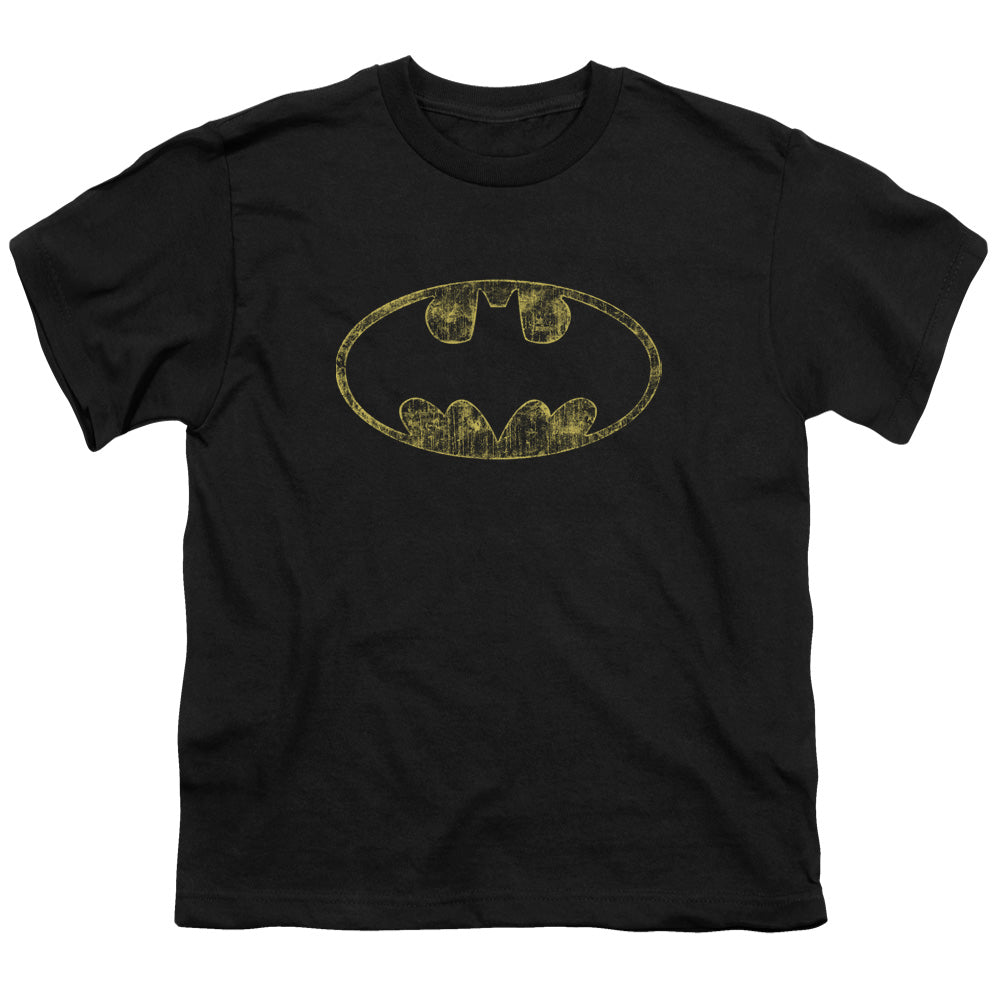 Batman Comics Tattered Logo Youth 18/1 100% Cotton Short-Sleeve T-Shirt
