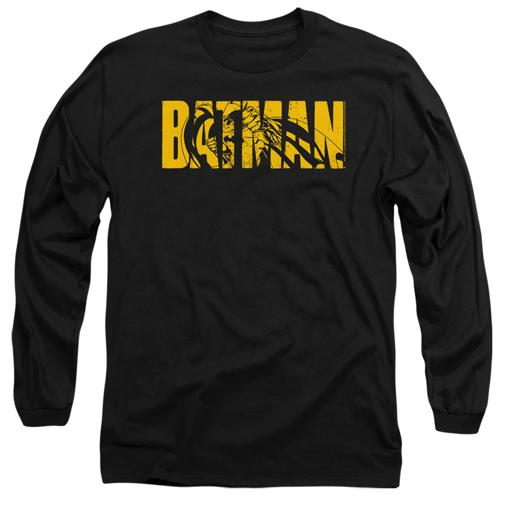 Batman Comics Text On Black Men's 18/1 Cotton Long-Sleeve T-Shirt