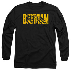 Batman Comics Text On Black Men's 18/1 Cotton Long-Sleeve T-Shirt