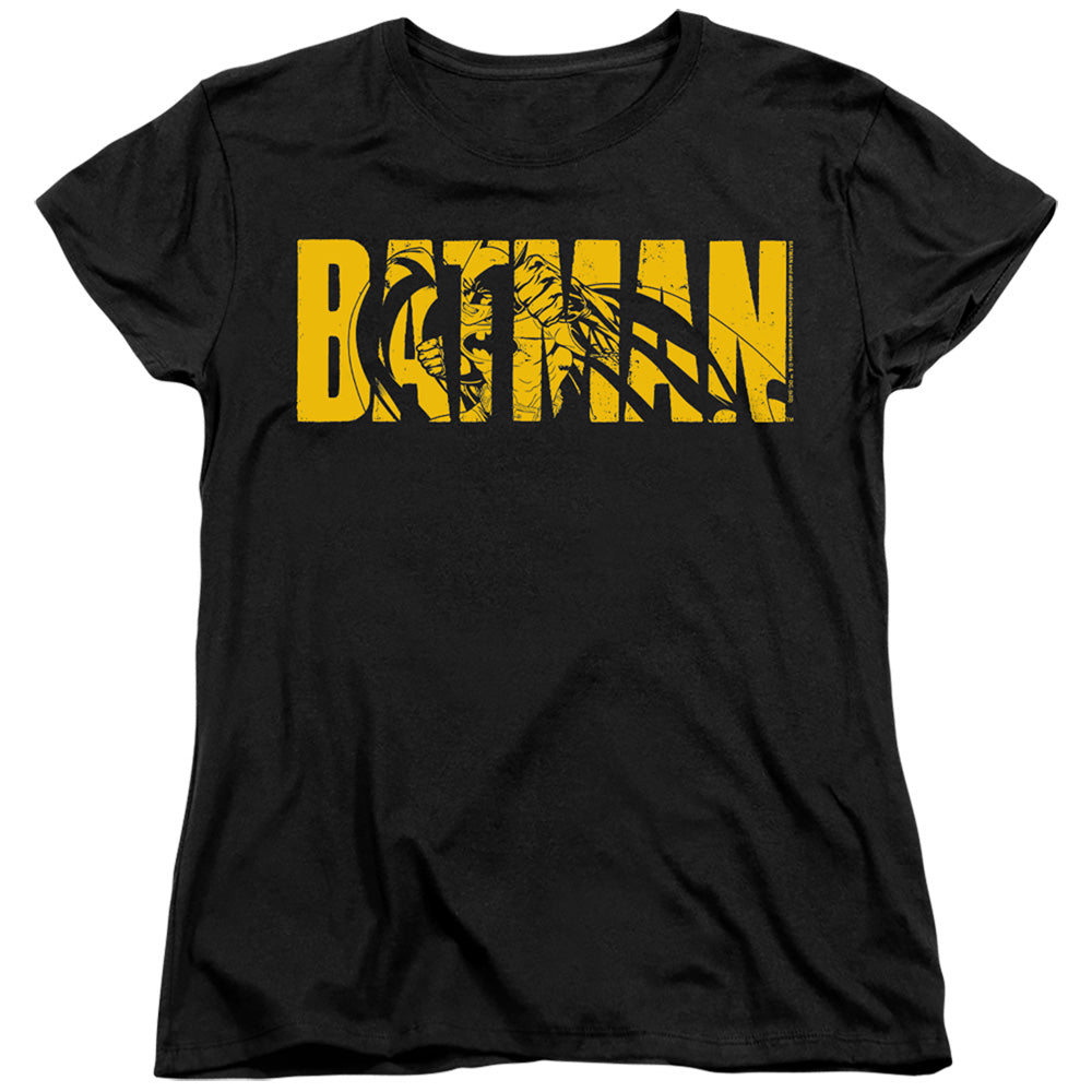 Batman Comics Text On Black Women's 18/1 Cotton Short-Sleeve T-Shirt