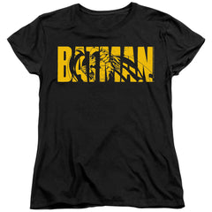 Batman Comics Text On Black Women's 18/1 Cotton Short-Sleeve T-Shirt