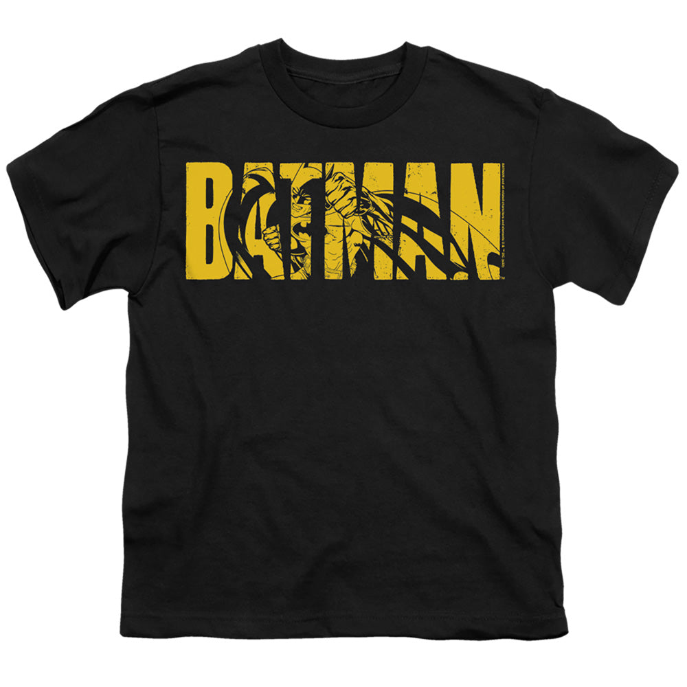 Batman Comics Text On Black Youth 18/1 100% Cotton Short-Sleeve T-Shirt