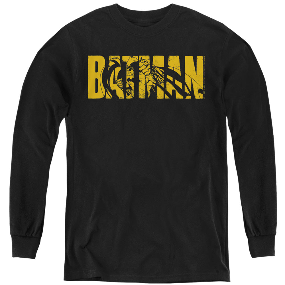Batman Comics Text On Black Youth Long-Sleeve T-Shirt