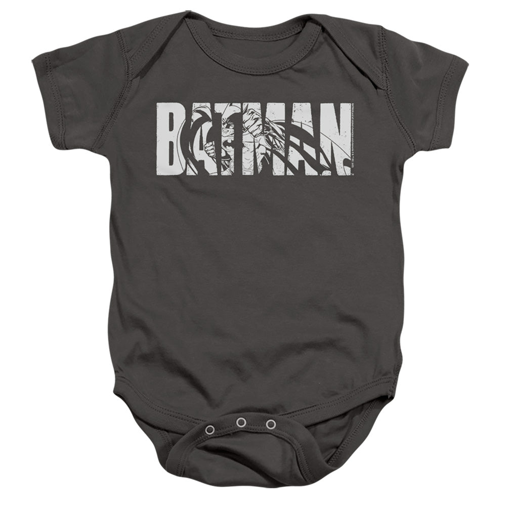 Batman Comics Text On Gray Infant's Cotton SS Snapsuit