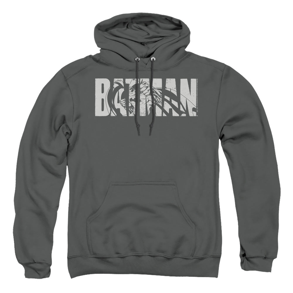 Batman Comics Text On Gray Men's Pull-Over 75 25 Poly Hoodie