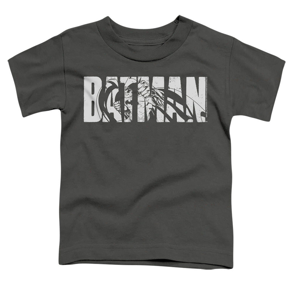 Batman Comics Text On Gray Toddler 18/1 Cotton Short-Sleeve T-Shirt