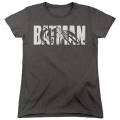 Batman Comics Text On Gray Women's 18/1 Cotton Short-Sleeve T-Shirt