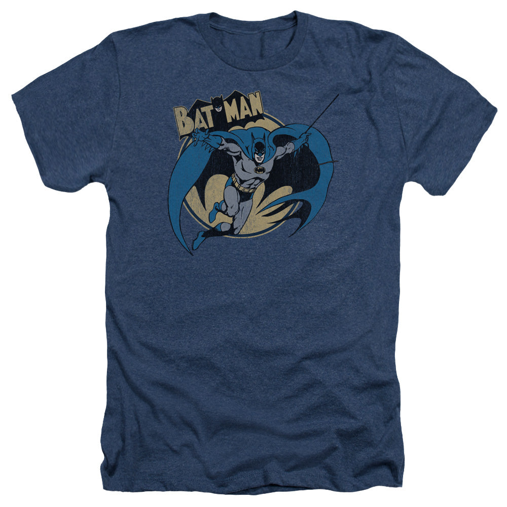 Batman Comics Through The Night Men's 30/1 Heather 60 40 Poly Short-Sleeve T-Shirt