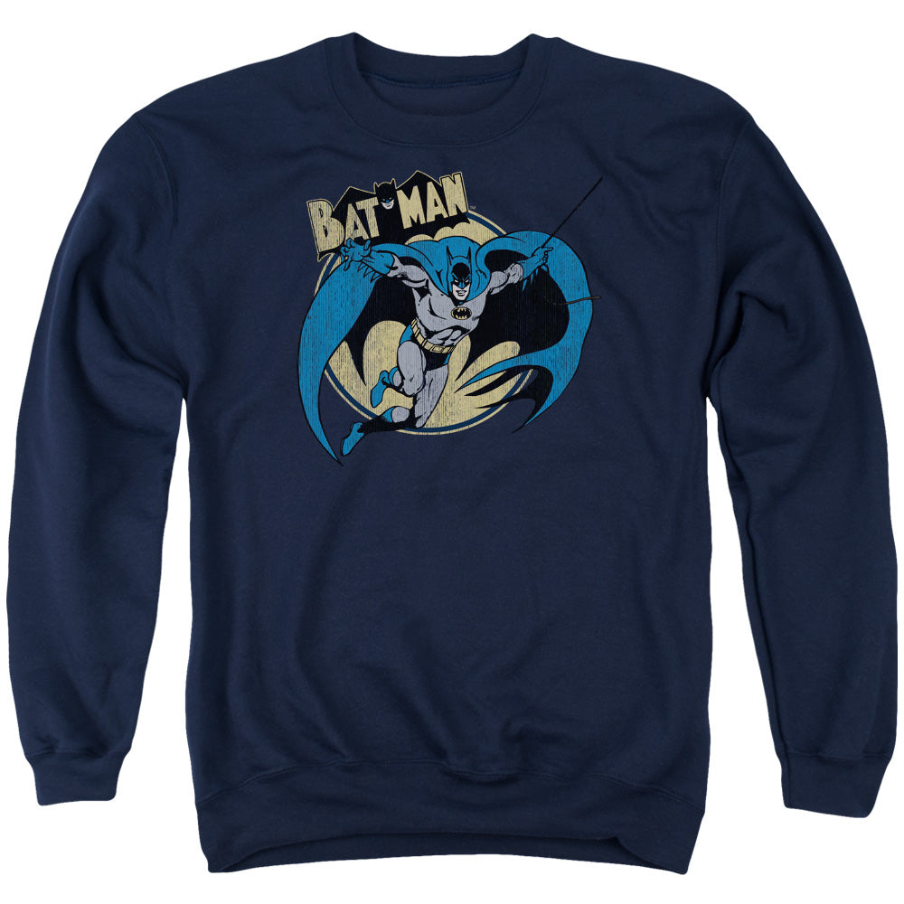 Batman Comics Through The Night Men's Crewneck 50 50 Poly Long-Sleeve T-Shirt