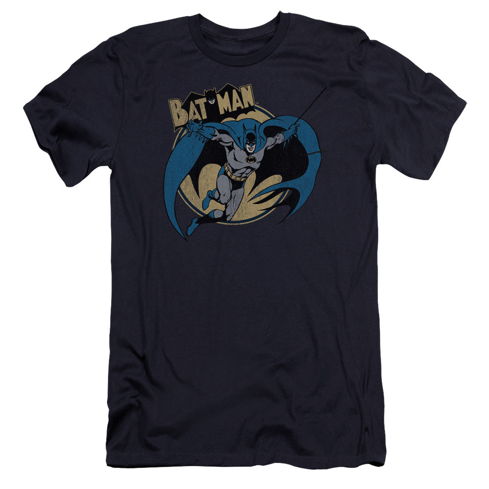 Batman Comics Through The Night Men's Ultra-Soft 30/1 Cotton Slim Short-Sleeve T-Shirt