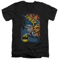 Batman Comics Thwack Men's 30/1 Cotton Slim V-Neck T-Shirt