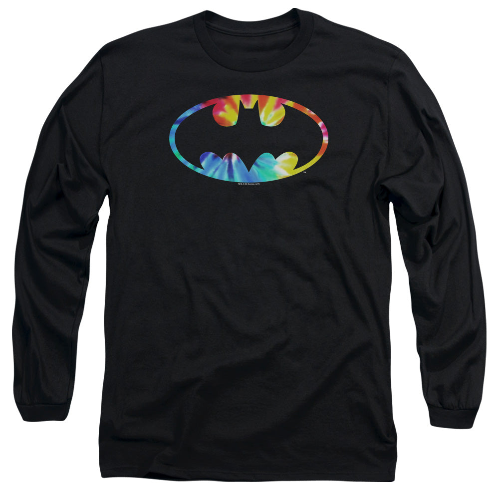 Batman Comics Tie Dye Batman Logo Men's 18/1 Cotton Long-Sleeve T-Shirt