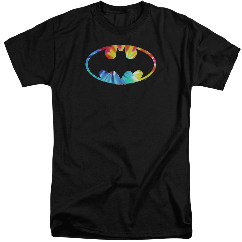 Batman Comics Tie Dye Batman Logo Men's 18/1 Tall Cotton Short-Sleeve T-Shirt