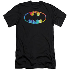 Batman Comics Tie Dye Batman Logo Men's Ultra-Soft 30/1 Cotton Slim Short-Sleeve T-Shirt