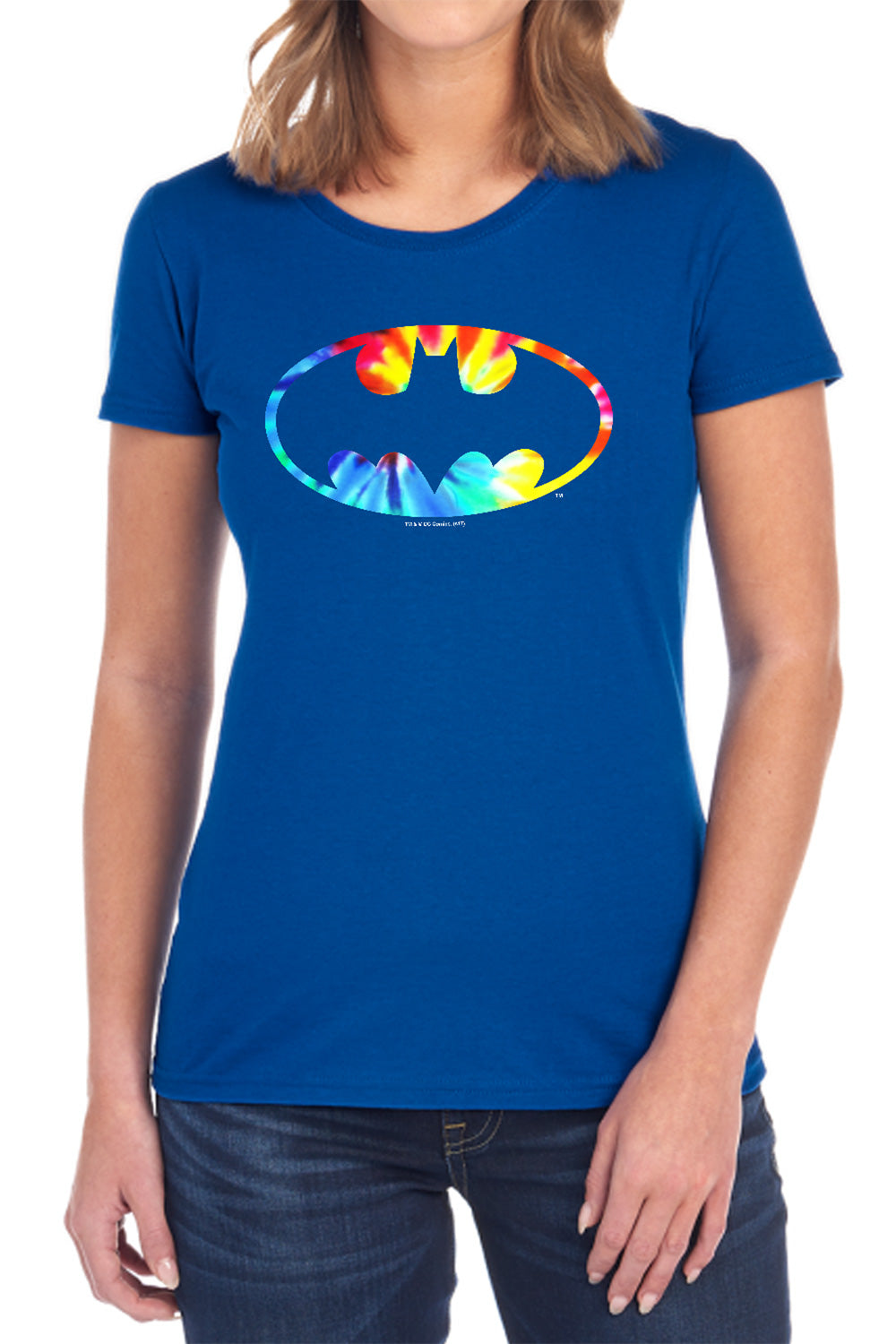 Batman Comics Tie Dye Batman Logo Women's 18/1 Cotton Short-Sleeve T-Shirt