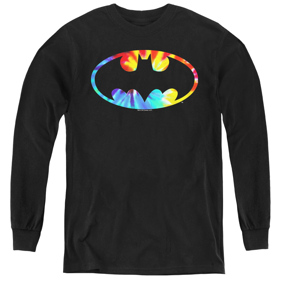 Batman Comics Tie Dye Batman Logo Youth Long-Sleeve T-Shirt