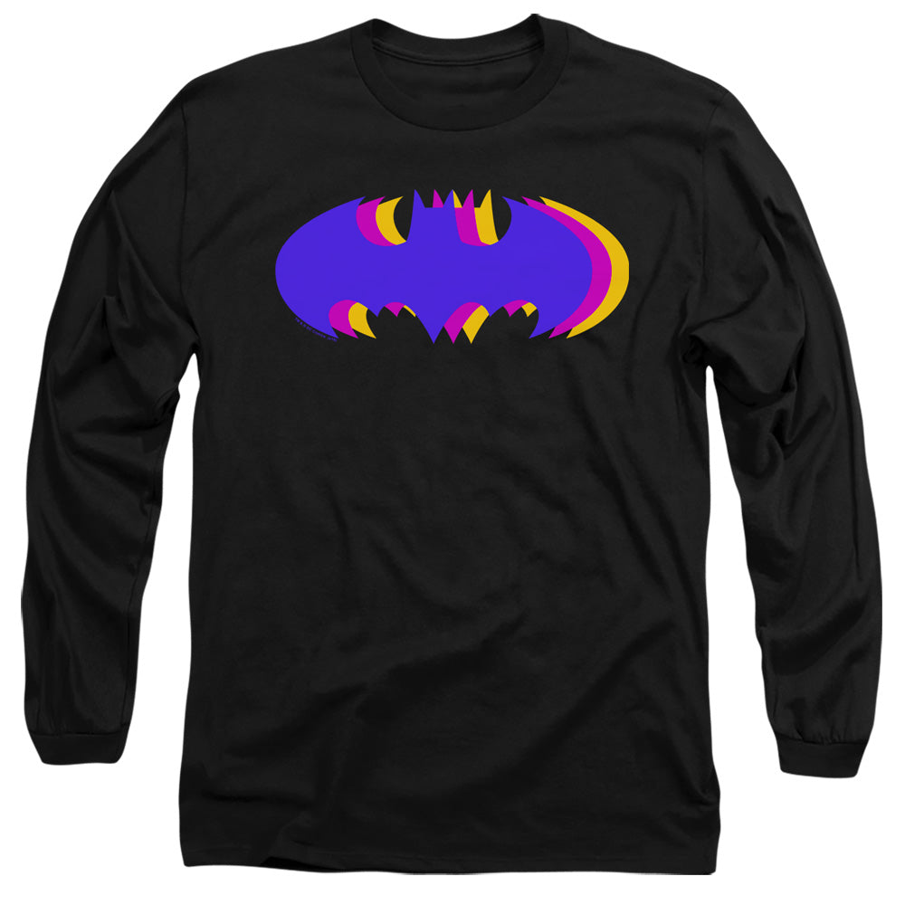 Batman Comics Tri Colored Symbol Men's 18/1 Cotton Long-Sleeve T-Shirt