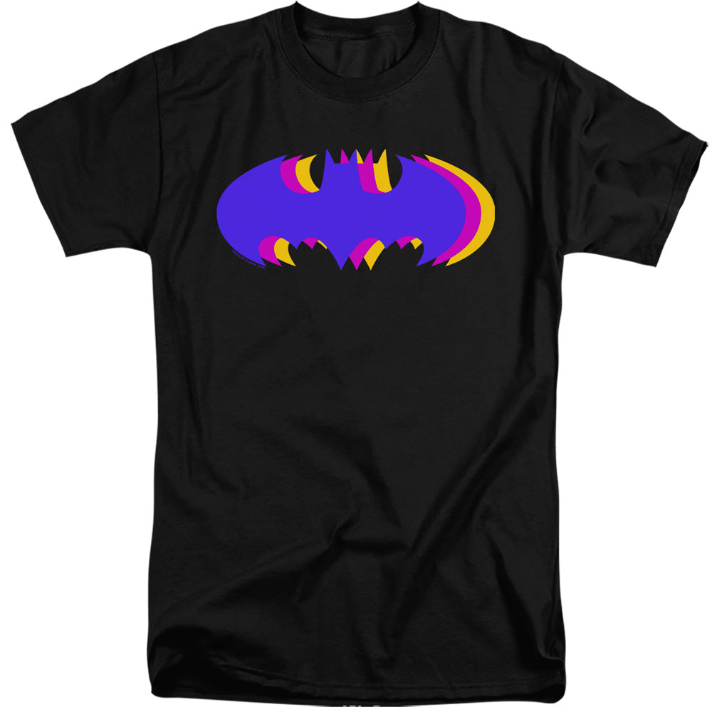Batman Comics Tri Colored Symbol Men's 18/1 Tall Cotton Short-Sleeve T-Shirt
