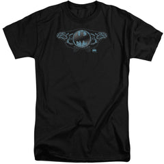 Batman Comics Two Gargoyles Logo Men's 18/1 Tall Cotton Short-Sleeve T-Shirt