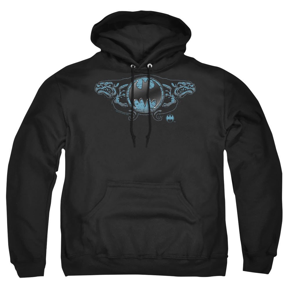 Batman Comics Two Gargoyles Logo Men's Pull-Over 75 25 Poly Hoodie