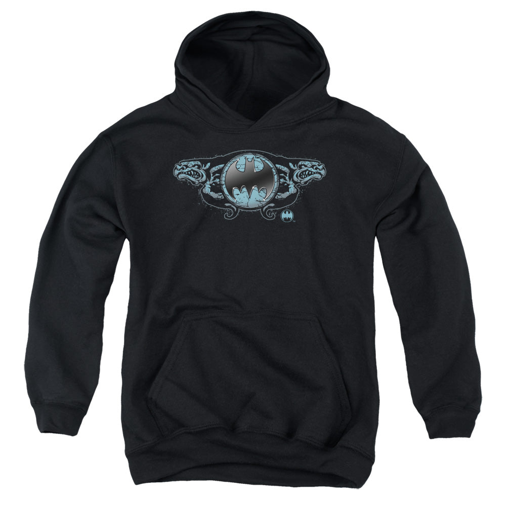 Batman Comics Two Gargoyles Logo Youth Cotton Poly Pull-Over Hoodie