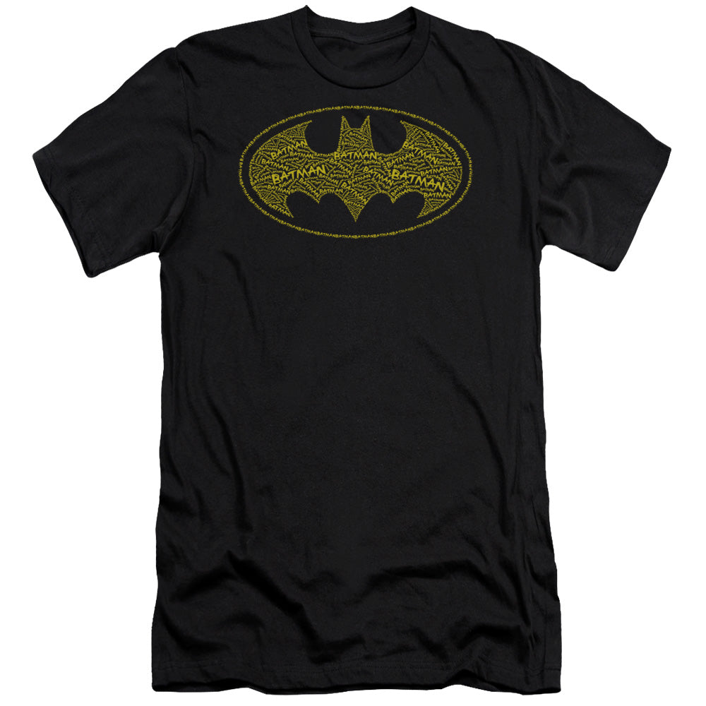 Batman Comics Type Logo Men's Ultra-Soft 30/1 Cotton Slim Short-Sleeve T-Shirt