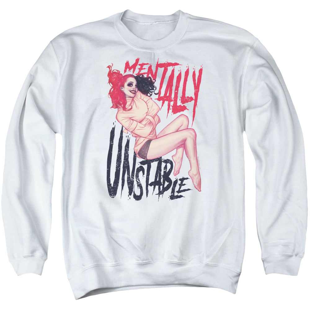 Batman Comics Unstable Men's Crewneck 50 50 Poly Long-Sleeve T-Shirt
