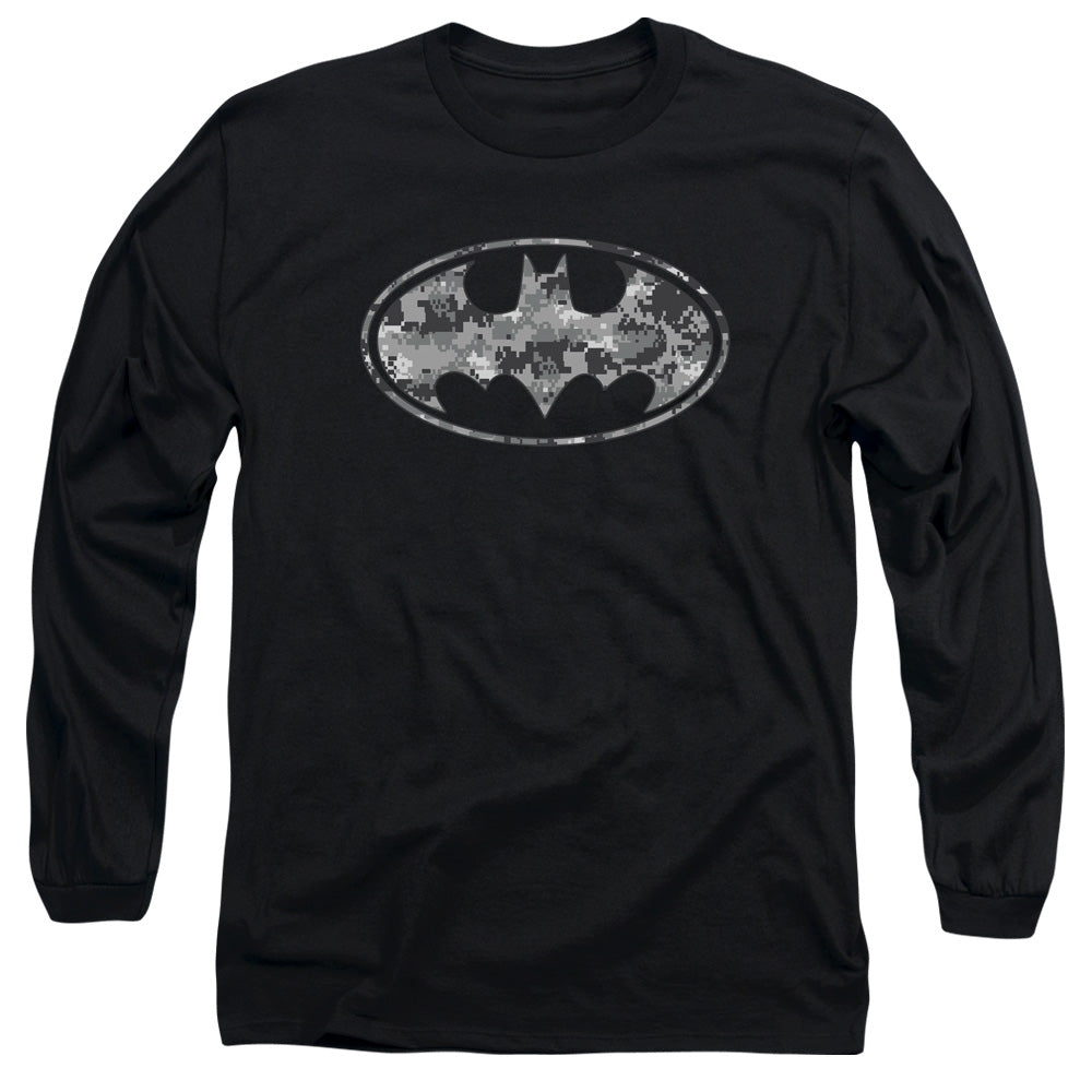 Batman Comics Urban Camo Shield Men's 18/1 Cotton Long-Sleeve T-Shirt
