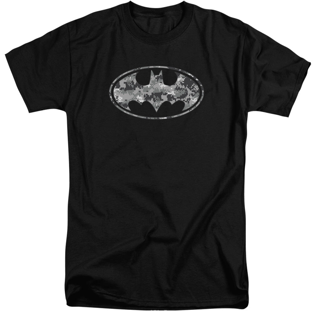 Batman Comics Urban Camo Shield Men's 18/1 Tall Cotton Short-Sleeve T-Shirt