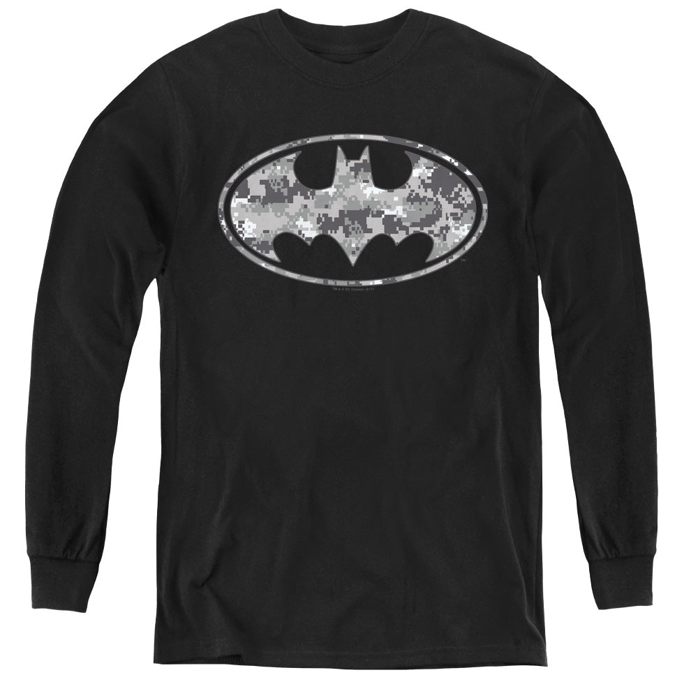 Batman Comics Urban Camo Shield Youth Long-Sleeve T-Shirt