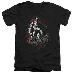 Batman Comics Urban Gotham Men's 30/1 Cotton Slim V-Neck T-Shirt