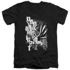 Batman Comics Vertical Letters Men's 30/1 Cotton Slim V-Neck T-Shirt