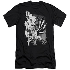 Batman Comics Vertical Letters Men's Ultra-Soft 30/1 Cotton Slim Short-Sleeve T-Shirt