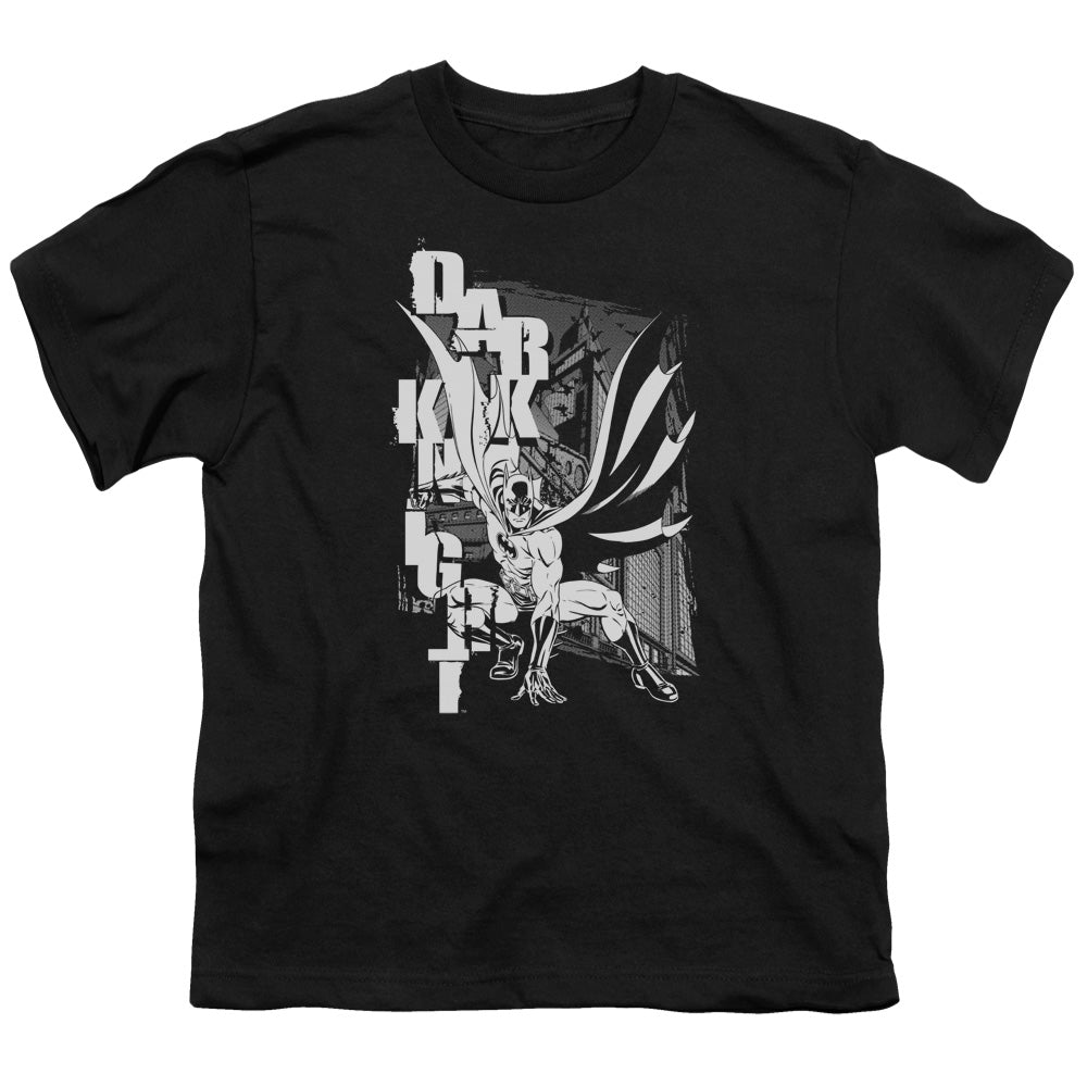 Batman Comics Vertical Letters Youth 18/1 100% Cotton Short-Sleeve T-Shirt