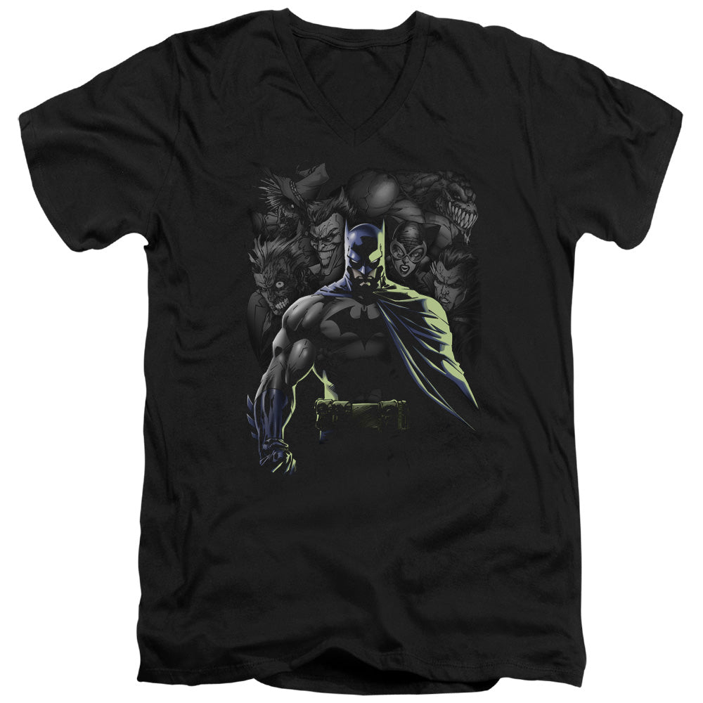 Batman Comics Villains Unleashed Men's 30/1 Cotton Slim V-Neck T-Shirt