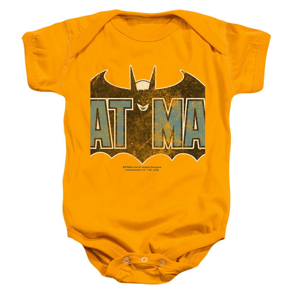 Batman Comics Vintage Bat Logo On Gold Infant's Cotton SS Snapsuit