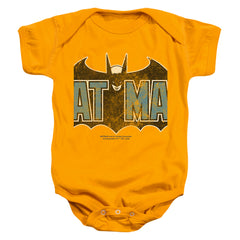 Batman Comics Vintage Bat Logo On Gold Infant's Cotton SS Snapsuit