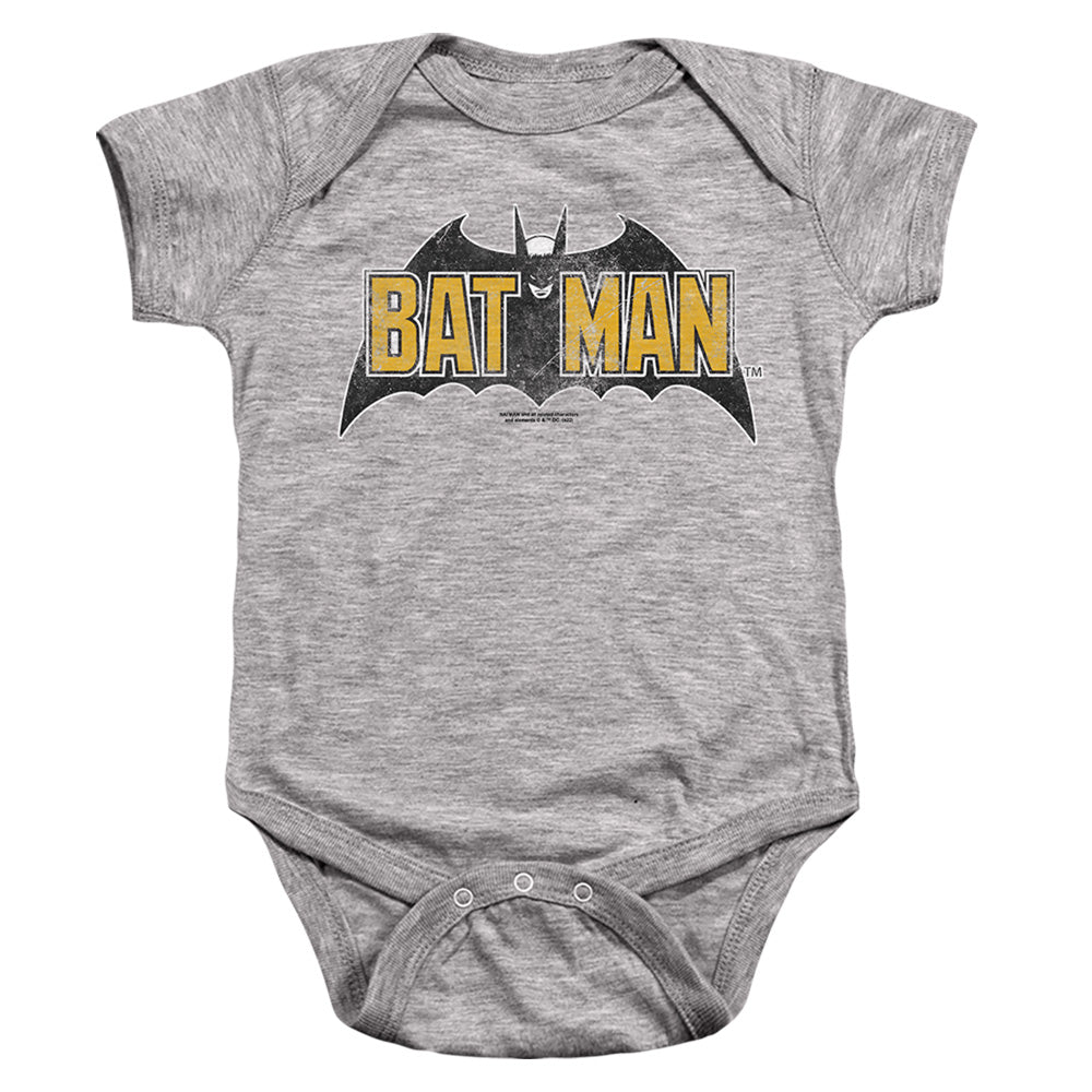 Batman Comics Vintage Bat Logo On Gray Infant's Cotton SS Snapsuit
