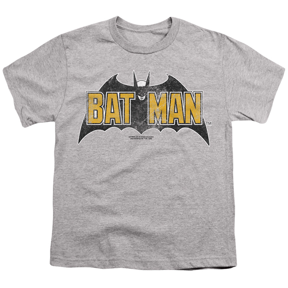 Batman Comics Vintage Bat Logo On Gray Youth 18/1 100% Cotton Short-Sleeve T-Shirt