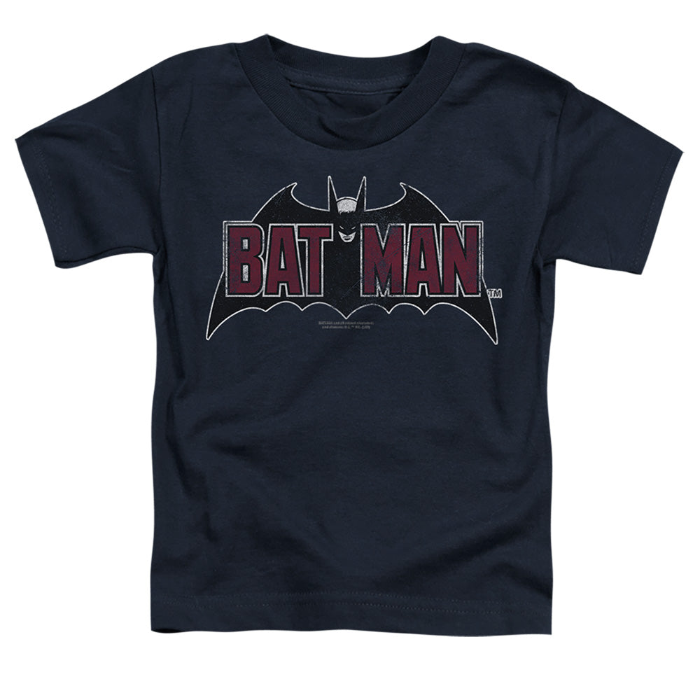 Batman Comics Vintage Bat Logo On Navy Toddler 18/1 Cotton Short-Sleeve T-Shirt