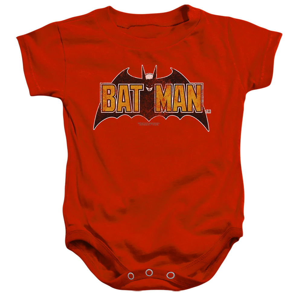Batman Comics Vintage Bat Logo On Red Infant's Cotton SS Snapsuit