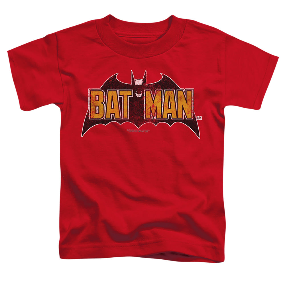 Batman Comics Vintage Bat Logo On Red Toddler 18/1 Cotton Short-Sleeve T-Shirt