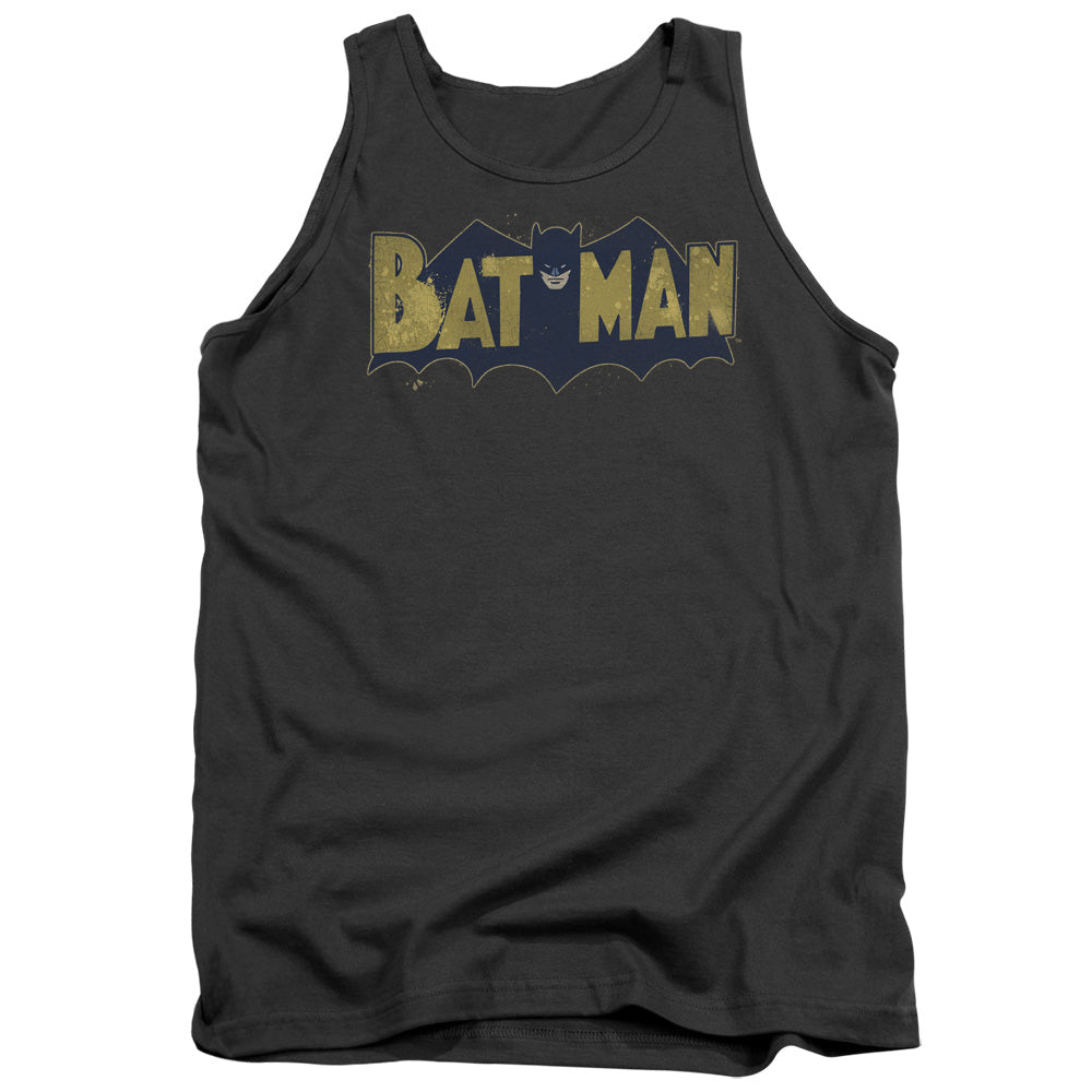 Batman Comics Vintage Logo Splatter Men's 18/1 Cotton Tank Top