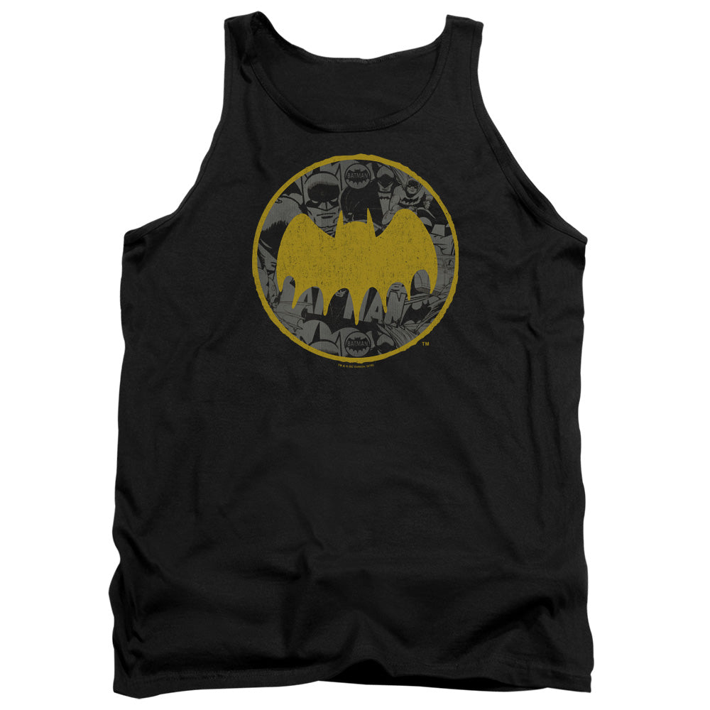 Batman Comics Vintage Symbol Collage Men's 18/1 Cotton Tank Top