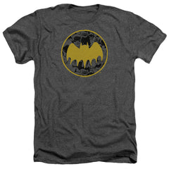 Batman Comics Vintage Symbol Collage Men's 30/1 Heather 60 40 Poly Short-Sleeve T-Shirt