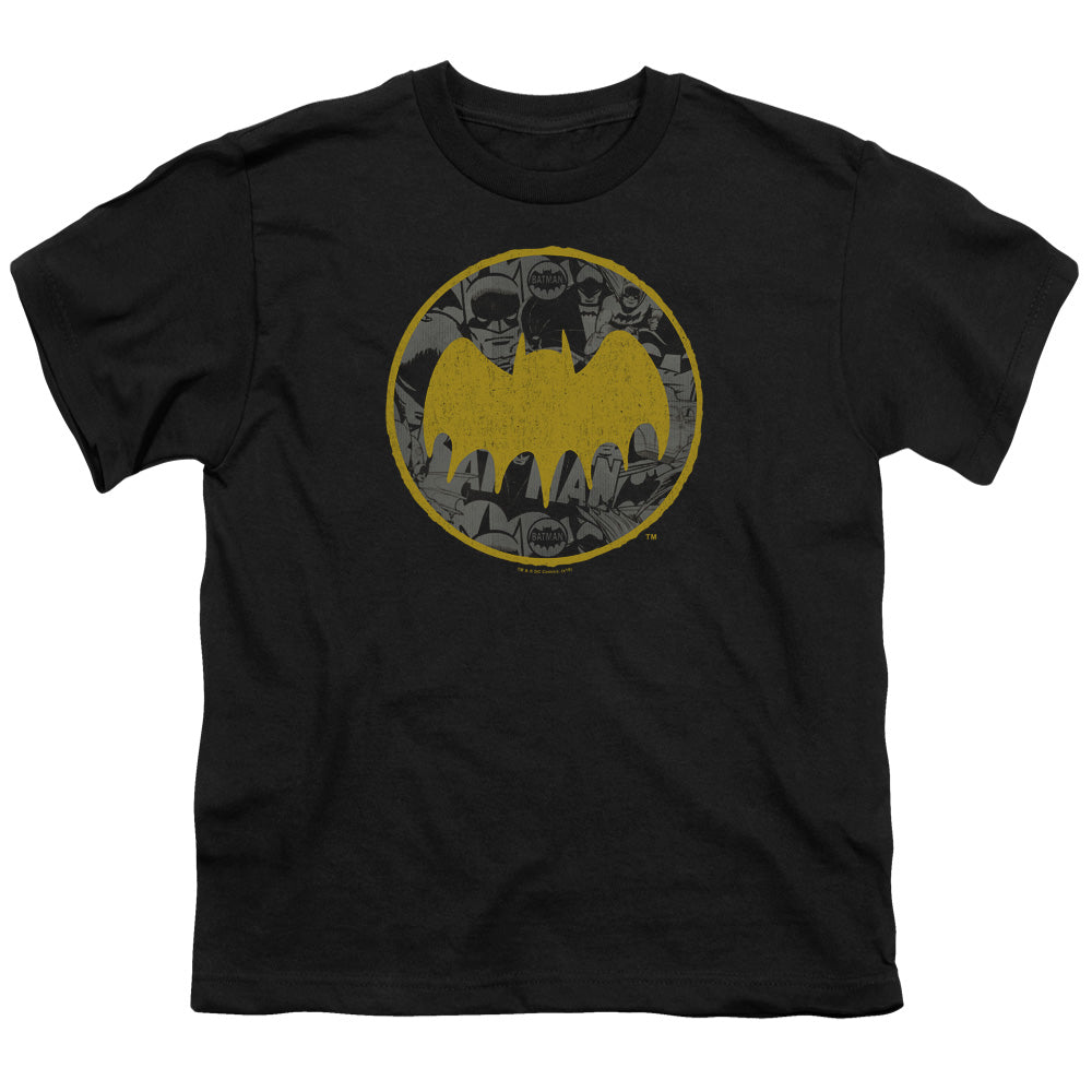 Batman Comics Vintage Symbol Collage Youth 18/1 100% Cotton Short-Sleeve T-Shirt