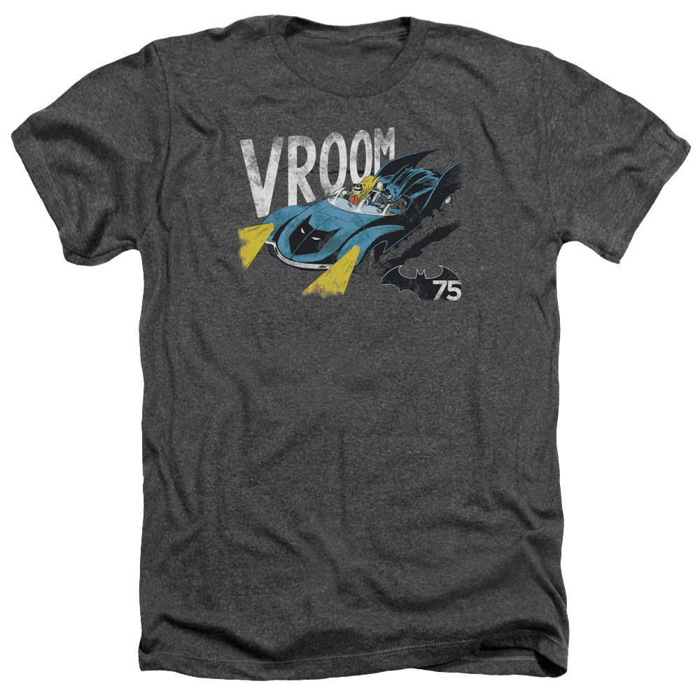 Batman Comics Vroom Men's 30/1 Heather 60 40 Poly Short-Sleeve T-Shirt