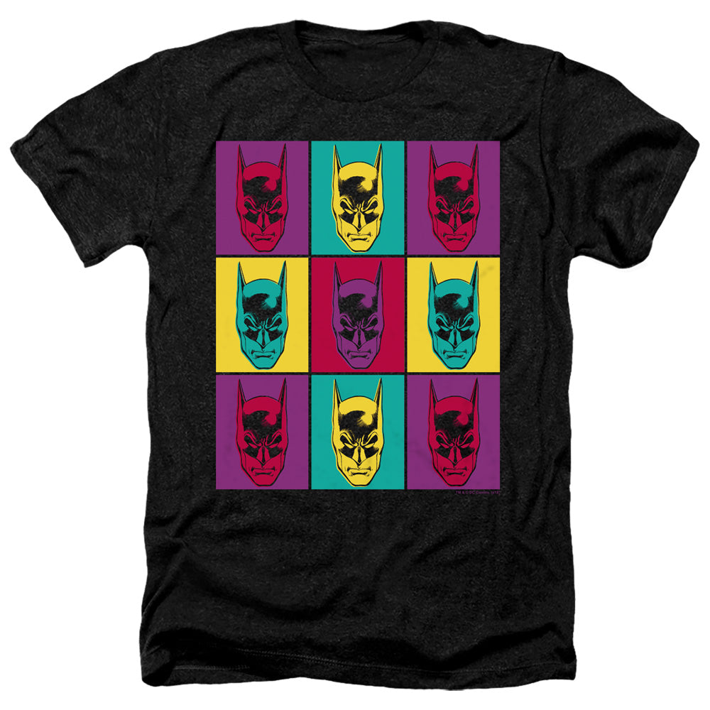 Batman Comics Warhol Batman Men's 30/1 Heather 60 40 Poly Short-Sleeve T-Shirt